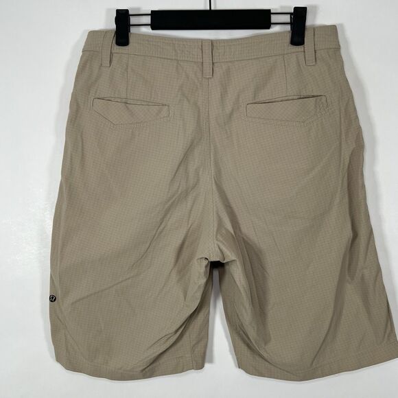 Lululemon Chino Shorts Mens Size 32 Tan Khaki 5 Pocket Performance 10” Inseam - Picture 9 of 14